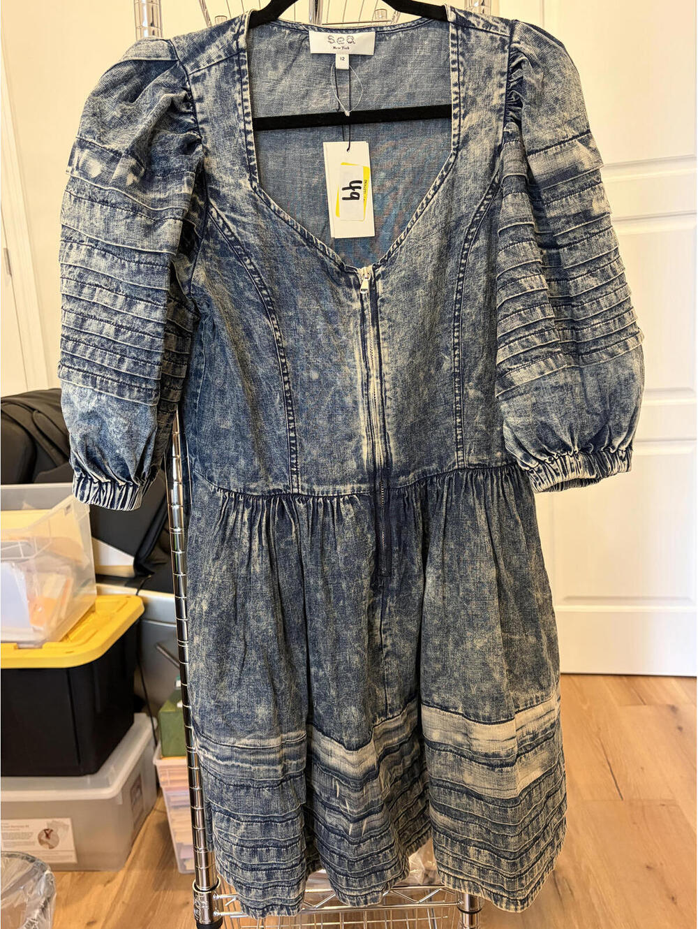 NWT Sea New York size 12 Denim Dress Zip Front Mini